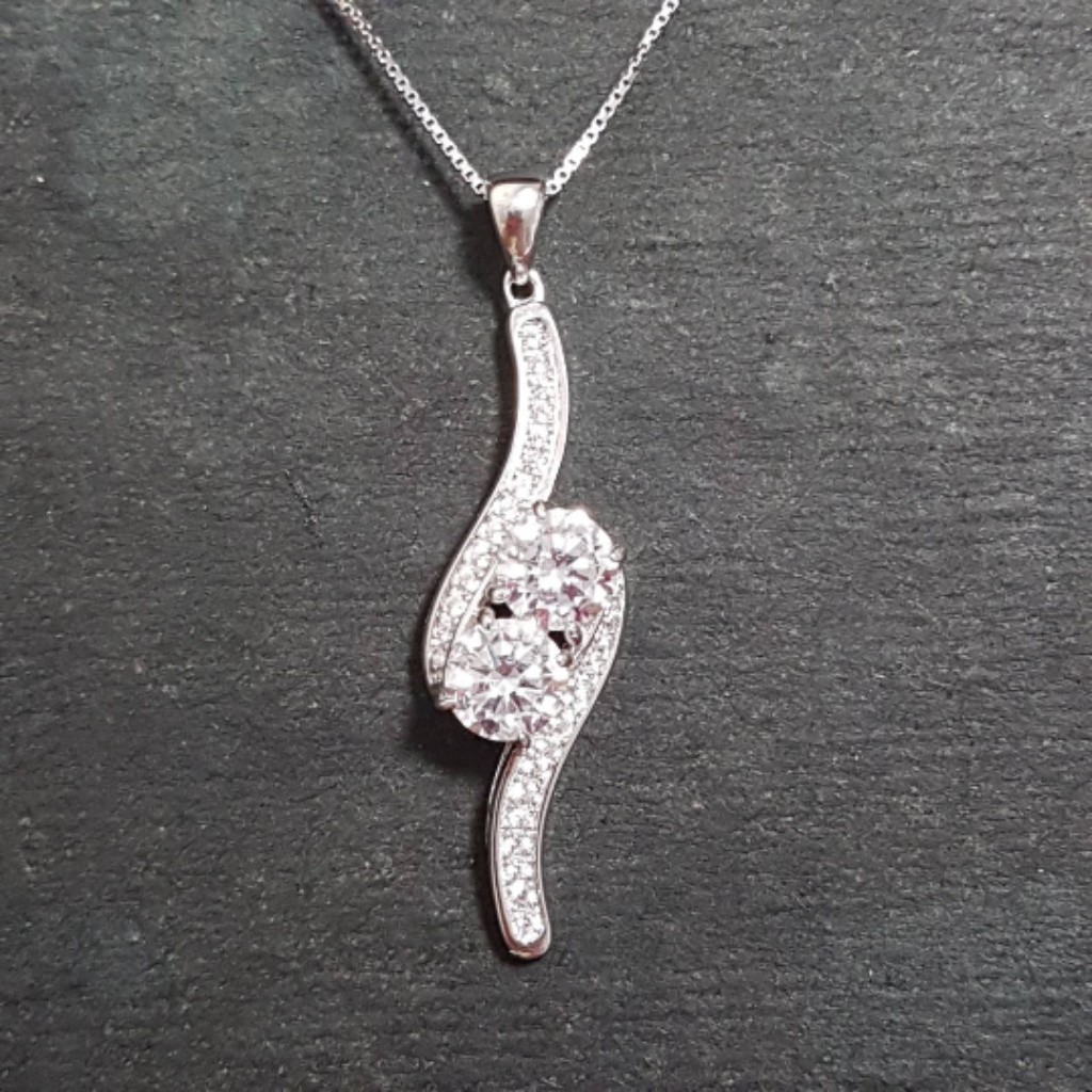White Gold On 925 Equal Opposites Pendant Charm